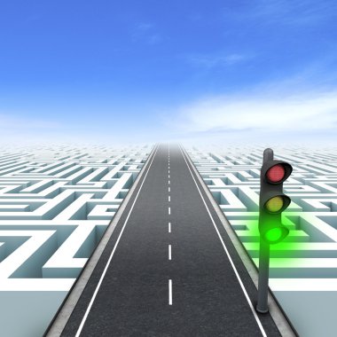 Yeşil trafik ışığı. Labirent
