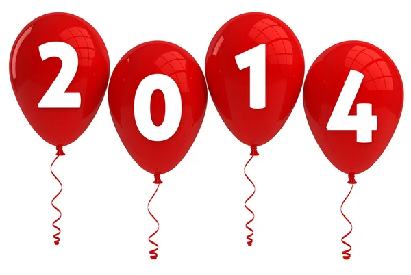 Jahr 2013 rote Luftballons Stockbild