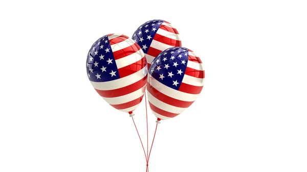 Palloncini patriottici lucidi degli Stati Uniti con disegno della bandiera americana Foto Stock Royalty Free