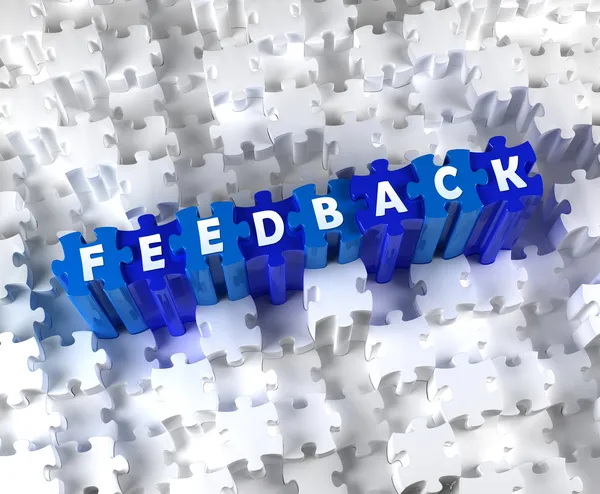 Pezzi 3D creativi di puzzle e parola FEEDBACK — Foto Stock