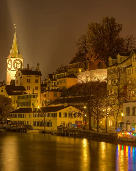 취리히, limmat, 11 월, 저녁 — Stok fotoğraf