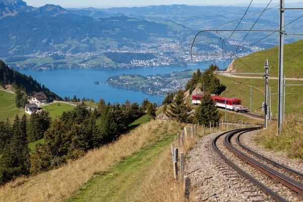 Montanha ferroviária no Monte. Rigi... — Fotografia de Stock