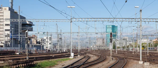 Ferrovie della Stazione Centrale di Zurigo — Foto Stock