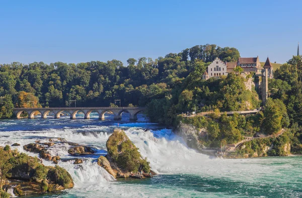 Rhine Falls and castle Laufen — Stock Photo, Image