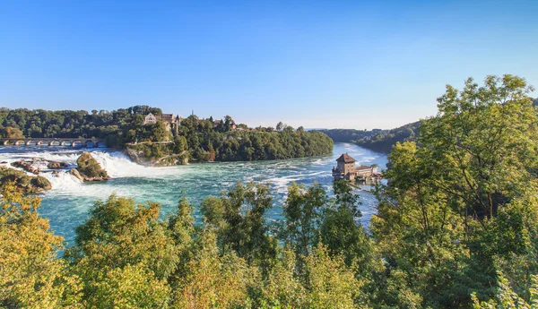 Rhine falls & slottet laufen — Stockfoto