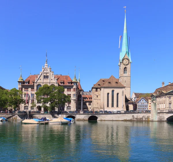 Zurich Townhouse and Lady Minster — Stock Photo, Image