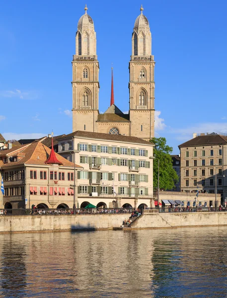 Grande cattedrale del Minster a Zurigo — Foto Stock