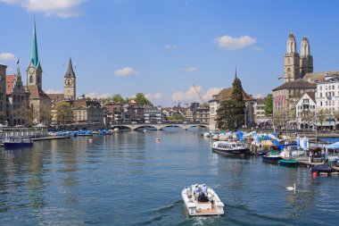 Zürih, limmat Nehri boyunca görünümü