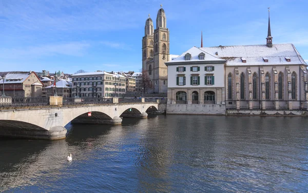 Zurich paysage urbain d'hiver — Photo