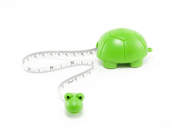 Bir kaplumbağa ile şerit metre — Stok fotoğraf