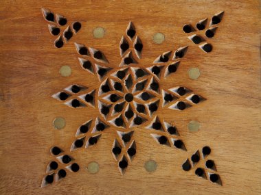 piece of wood with inlays and perforated clipart