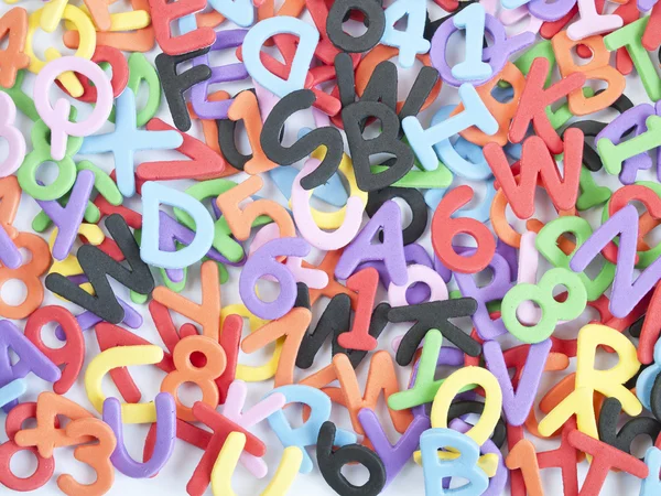 Letters and numbers and colors — Stock Photo, Image