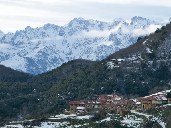 Snöiga landskap i picos de europa — Stockfoto