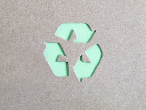 Recycling-Symbol auf Karton — Stockfoto