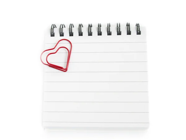 Blank note paper and heart — Stock Photo, Image