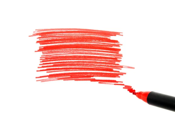 Strikethrough in red felt-tip pen — Stock Photo, Image