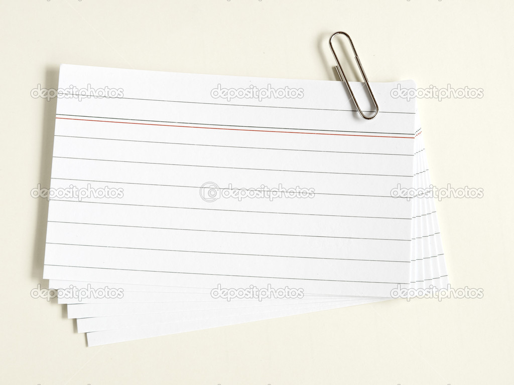 note cards with clip