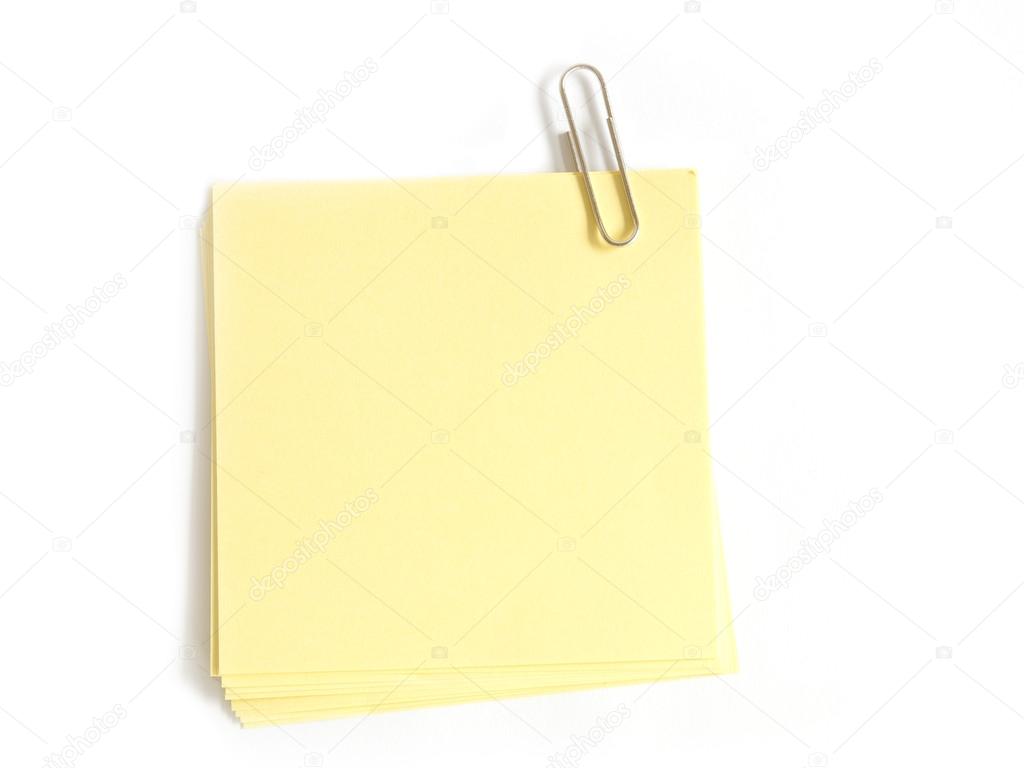 note with paper clip