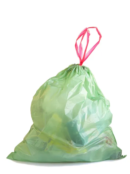 Saco de plástico verde — Fotografia de Stock