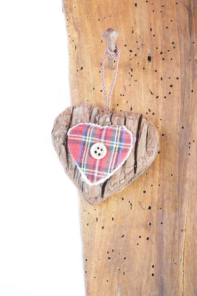 Fabric heart hanging — Stock Photo, Image