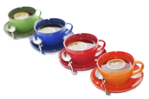 Colored tea cups — Stock Photo, Image