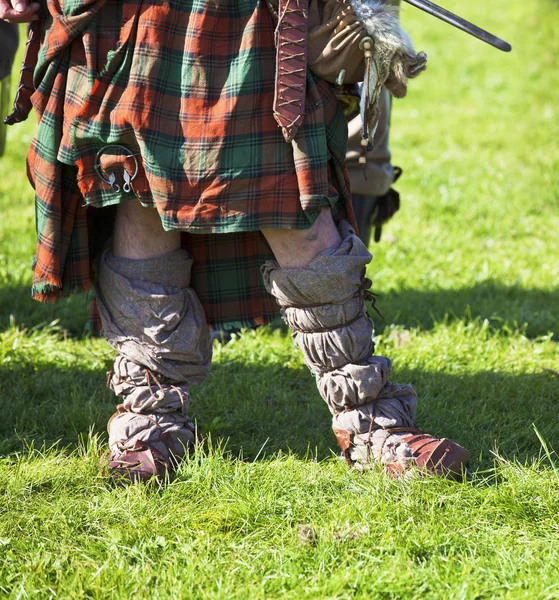 Lower part of medieval scottish warrior — Stock Photo, Image