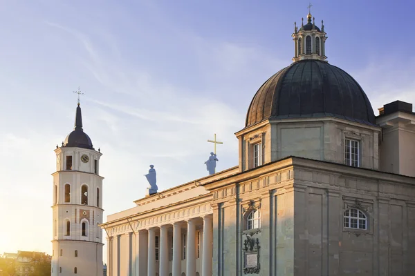 Cattedrale di Vilnius e torre campanaria — Foto Stock