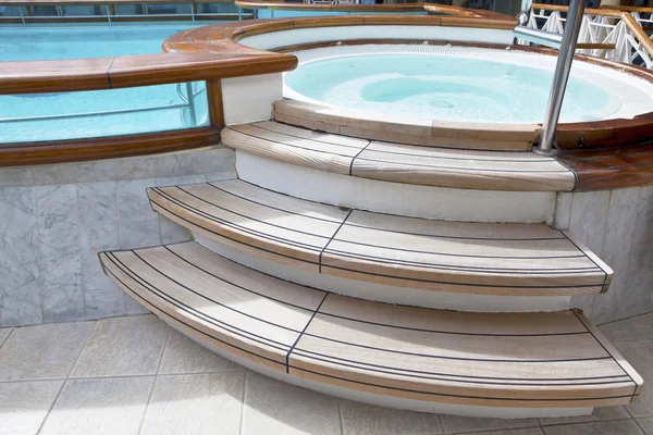 Whirlpool on the deck of a cruise ship — Stock Photo, Image