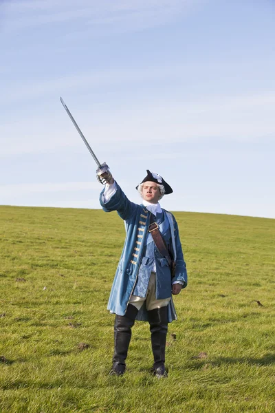 Форма британской пехоты XVIII века — стоковое фото