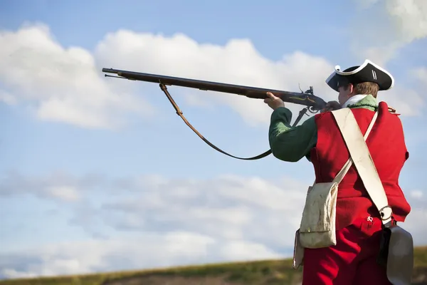 18. století britské armády pěchoty redcoat jednotné — Stock fotografie