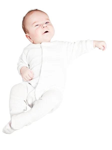 흰 옷을 입고 하는 아기 — 스톡 사진
