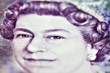 Queen Elisabeth on 20 gbp note clipart