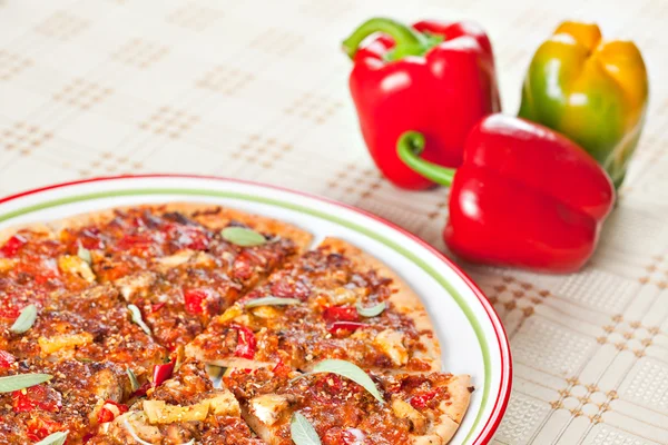 Crusty cooked pizza — Stock Photo, Image