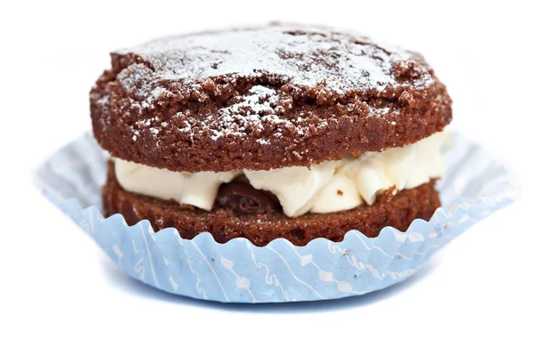 Small chocolate cup sponge cake — Stock Photo, Image