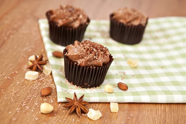 Schokoladen-Cupcakes — Stockfoto