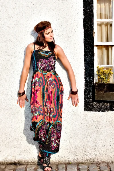 Portrait of young hippie girl — Stock Photo, Image