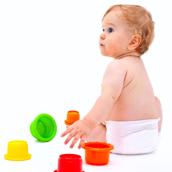 Lindo niño con juguetes — Foto de Stock