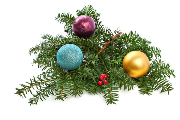 Christmas ornament with spruce branch — Stock Photo, Image