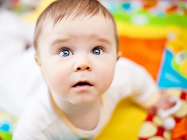 Infant boy on playmat — Stock Photo, Image