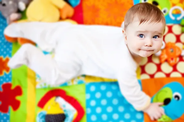 Infant boy on playmat — Stock Photo, Image