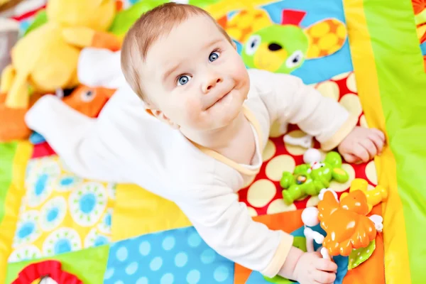 Infant boy on playmat — Stock Photo, Image