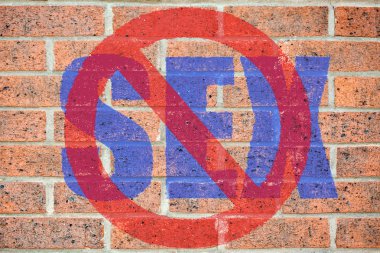 No Sex sign on old brick wall texture clipart