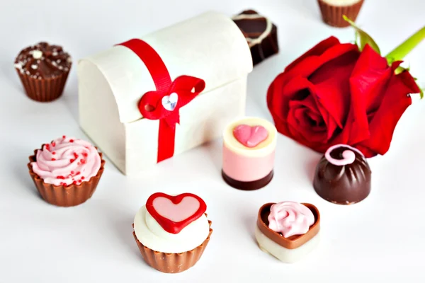 Heart shaped assorted Chocolate — Stock Photo, Image