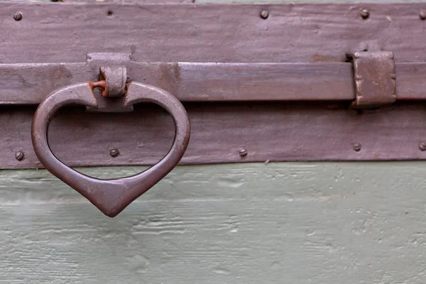 Old wooden door bolt handle — Stock Photo, Image