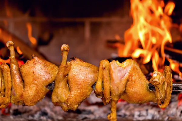 Ayam panggang pada tusuk sate — Stok Foto