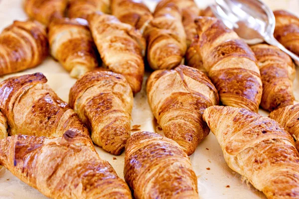 Croissant bread on buffet line — Stock Photo, Image