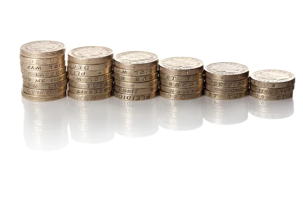 British coins stack — Stock Photo, Image