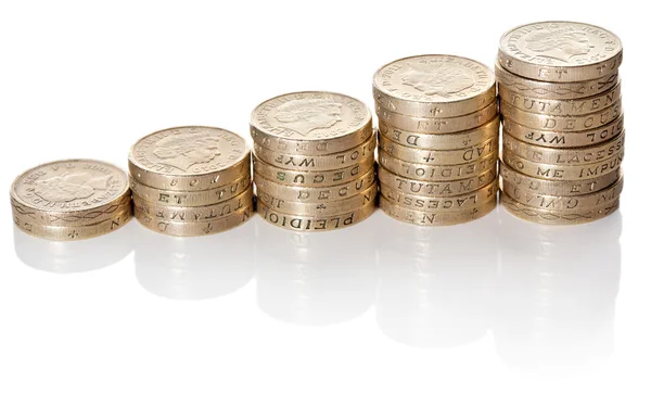 British coins stack — Stock Photo, Image