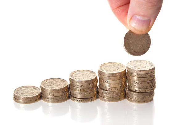 British pound sterling coins stack — Stock Photo, Image