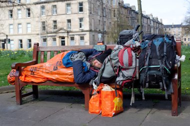 Homeless man in Edinburgh clipart